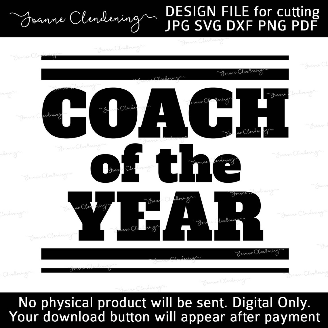Coach of the YEAR Design Cut Files SVG DXF Png Jpg Etsy