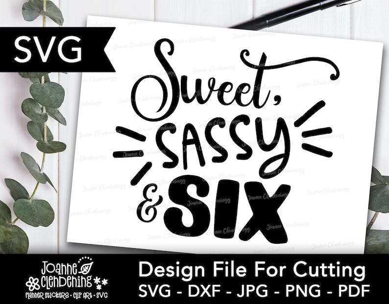 Download Sweet Sassy & Six adorable design cut files SVG DXF png | Etsy