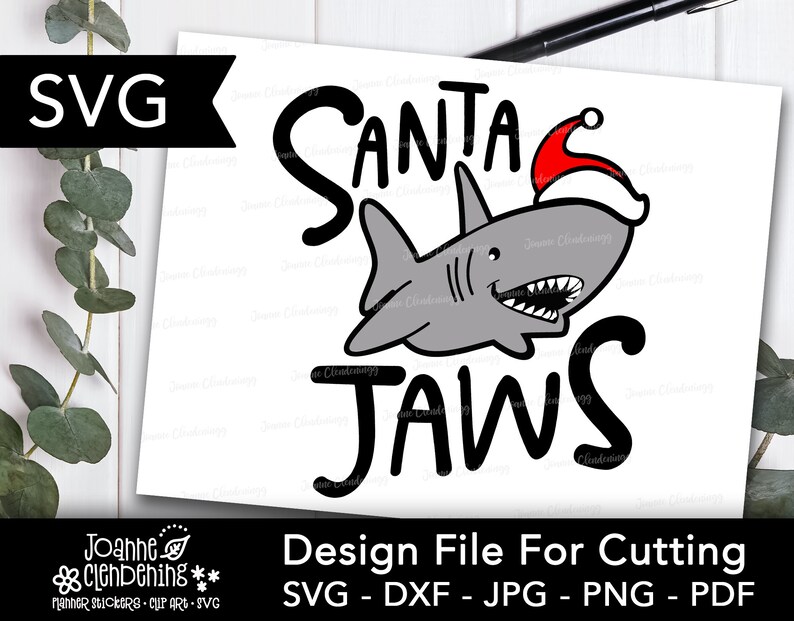 Download Santa Jaws christmas xmas Shark design cut files SVG DXF ...