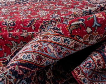 10x14 Vintage Rug, Turkish Rug, Red Rug, Oversized Rug, Living Room Rug, Antique Rug, Oushak Rug, Bedroom Rug, Office Rug, 9'7"x14'5"
