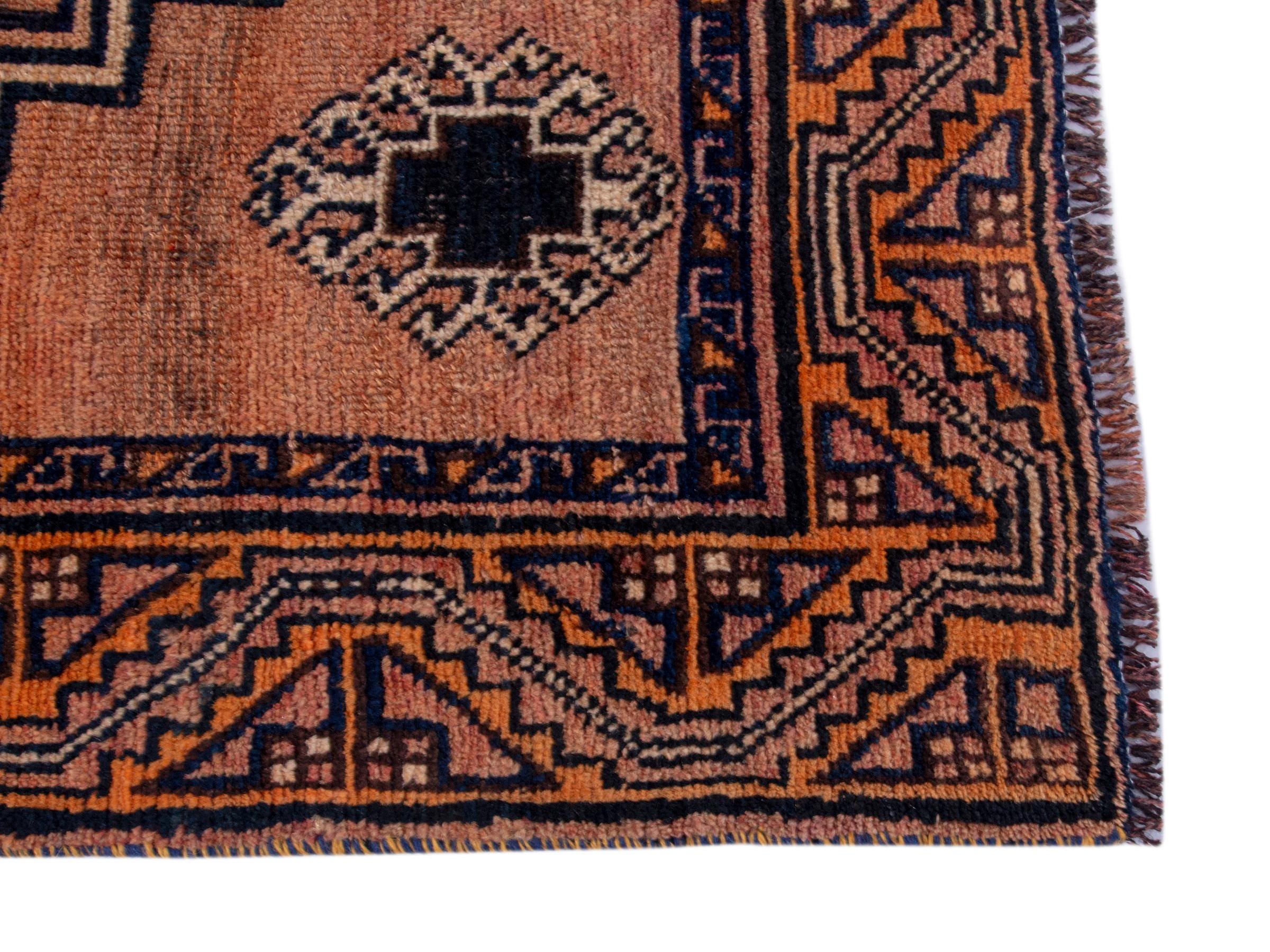 4x9 Vintage Rug, Orange Turkish Rug, 4x9 Handmade Oushak Rug, Bedroom ...