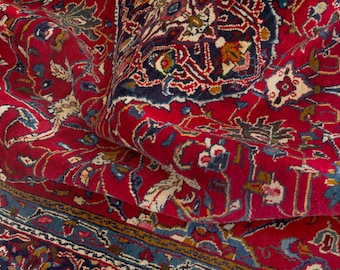 7x10 Vintage Rug, Turkish Rug, Red Rug, Area Rug, Anatolian Oushak Rug, Living Room Rug, Bedroom Rug, Antique Rug, Home Decor, 7'x10'3"