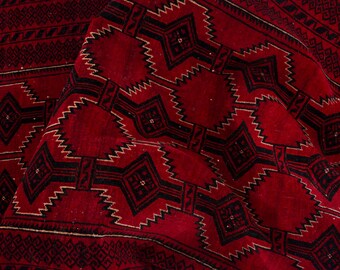 Alfombra vintage 3x6, alfombra turca, alfombra roja, alfombra de Anatolia, alfombra hecha a mano, alfombra de dormitorio, alfombra de dispersión, alfombra pequeña, alfombra de entrada, alfombra Oushak, 3'4"x6'3"