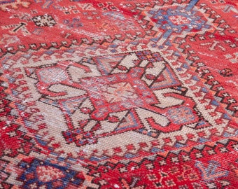 3x4 Vintage Rug, Turkish Rug, Red Rug, Anatolian Rug, Handmade Rug, Bedroom Rug, Scatter Rug, Small Rug, Entry Rug, Oushak Rug, 3&#39;1&quot;x4&#39;3&quot;