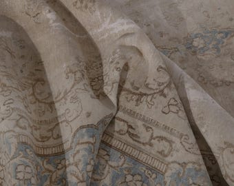 10x14 Vintage Rug, Turkish Rug, Beige Rug, Oversized Rug, Living Room Rug, Antique Rug, Oushak Rug, Bedroom Rug, Office Rug, 9'8"x13'11"