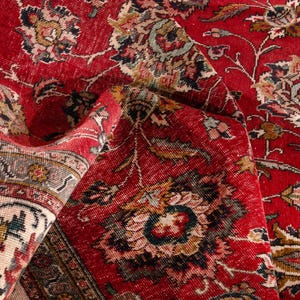 10x13 Vintage Rug, Turkish Rug, Red Rug, Oversized Rug, Living Room Rug, Antique Rug, Oushak Rug, Bedroom Rug, Office Rug, 9&#39;9&quot;x13&#39;