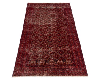 3x6 Vintage Rug, Turkish Rug, Red Rug, Anatolian Rug, Handmade Rug, Bedroom Rug, Scatter Rug, Small Rug, Entry Rug, Oushak Rug, 2&#39;10&quot;x5&#39;7&quot;