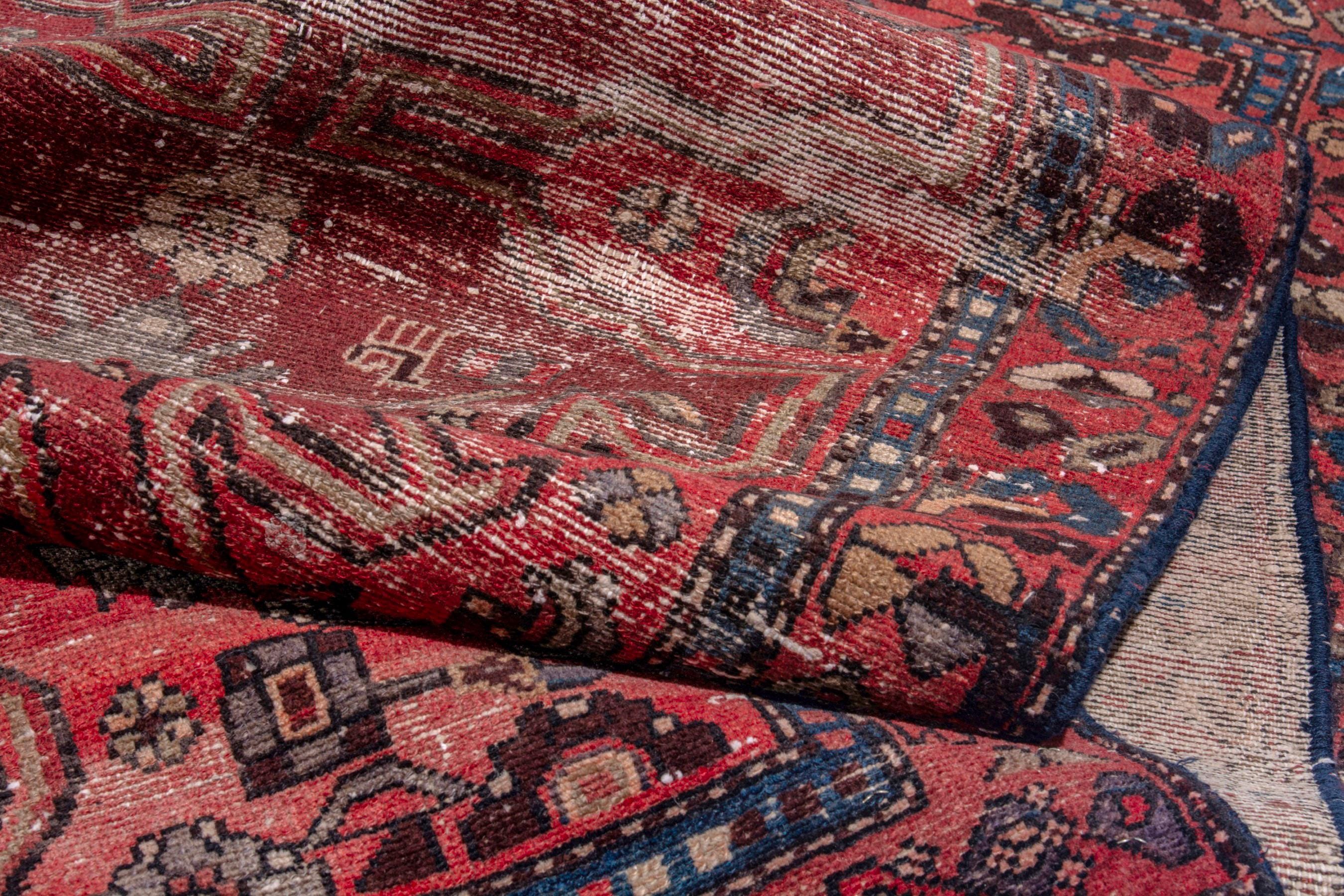 3x9 Runner Rug, Turkish Rug, Vintage Rug, Red Rug, Stair Rug, Entryway Rug, Hallway Rug, Kitchen Carpet, Boho Corridor Rug, 3'4"x9'1"
