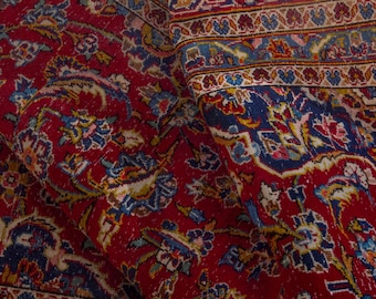 8x11 Vintage Rug, Turkish Rug, Red Rug, Oversized Rug, Living Room Rug, Antique Rug, Oushak Rug, Bedroom Rug, Office Rug, 8'4"x11'2"