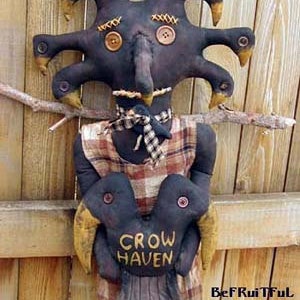 Large Primitive Crow Haven Black Dolls E Pattern image 3