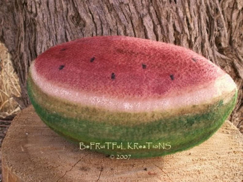 Primitive Rug Hooking or Fabric Dimensional Watermelons E Pattern Rug Hooked image 3