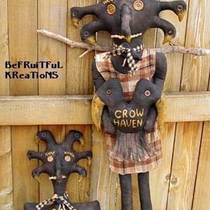 Large Primitive Crow Haven Black Dolls E Pattern image 2