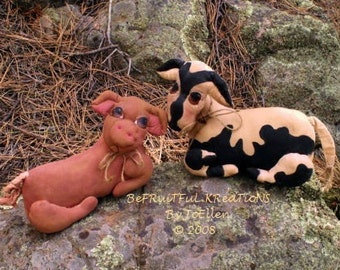 Bessy Pig and Tally Cow Doll Farm Yard Friends E Pattern