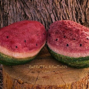 Primitive Rug Hooking or Fabric Dimensional Watermelons E Pattern Rug Hooked image 1