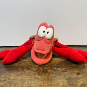 Tyco 1990 Talking Sebastian Pull String Plush Disney Little Mermaid VTG