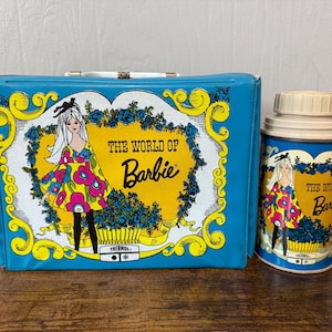 Vintage 1971 Mattel “The World Of Barbie” Vinyl Lunch Box with thermos