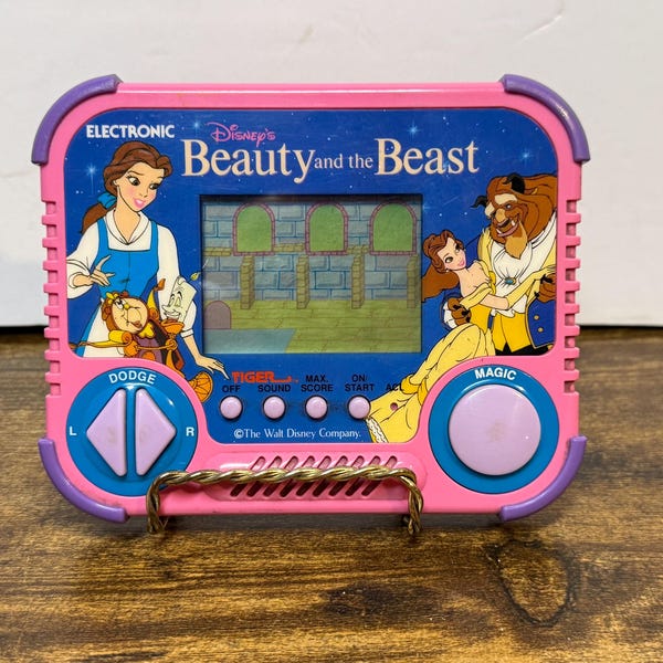 Vintage Tiger 1990 Handheld Electronic Disney Beauty & The Beast Game