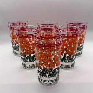Vintage Libby Flower Glasses - Etsy