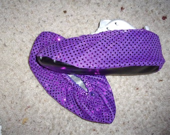 Bowling Shoe Covers Purple Sequin