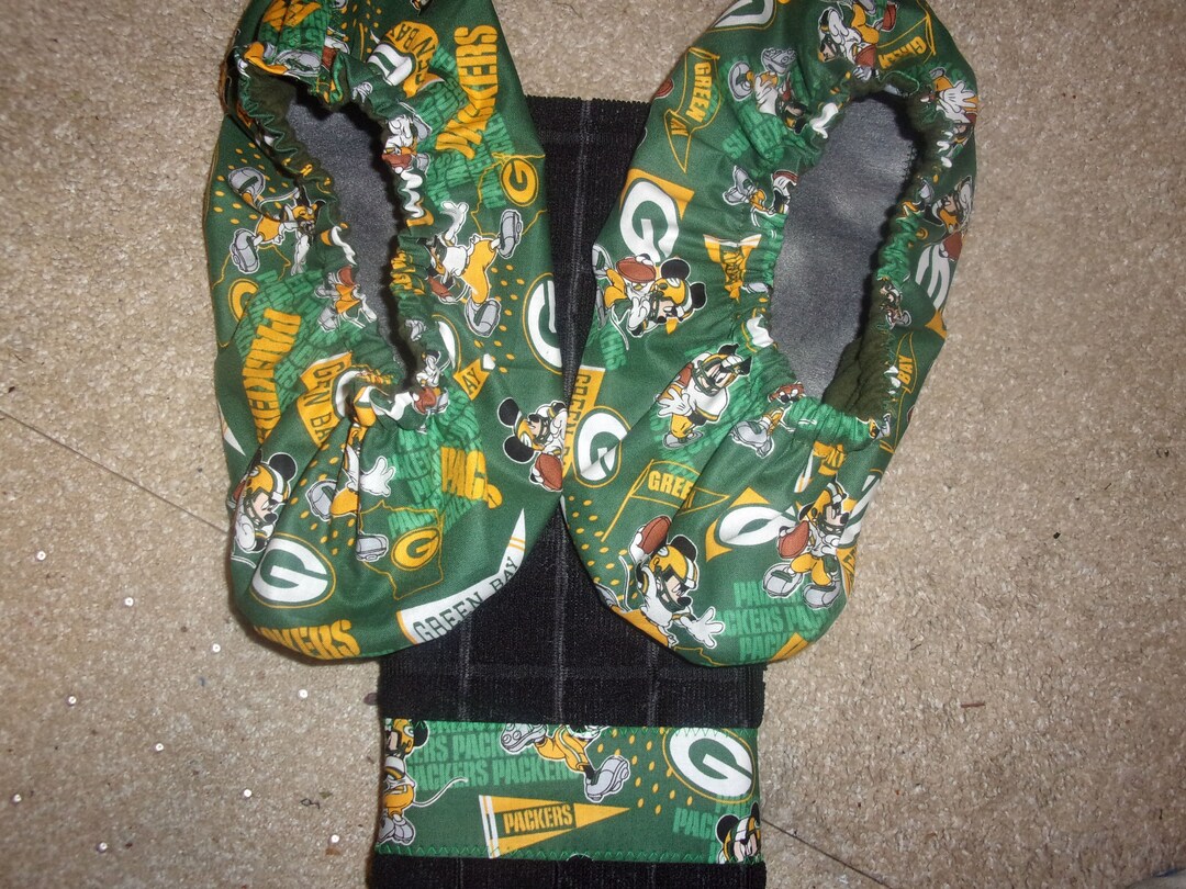 Green Bay Packers W/ Mickey Mouse Theme Bowling Shoe Covers/matching