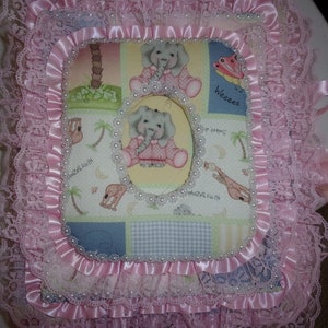 Fabric Photo Album Baby Animal little girl   theme