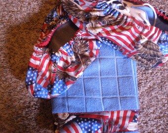 Patriotic w/eagle bowling shoe covers w/ mico fibre towel to match