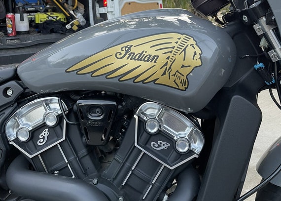 Autocollants Réservoir Moto Indian Motorcycle DX-SX - Stickers Argent Motorbike Road Code M0271