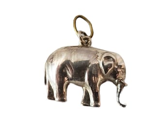 Vintage Sterling Silver Chunky Elephant 3 Dimensional Design Chapal-Zenray NF Hallmark