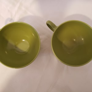 Oneida OD Avocado Green Melamine Replacement Teacups Coffee Cups Vintage 1970s Retro 70s Kitchen Dinnerware Boho Style image 3
