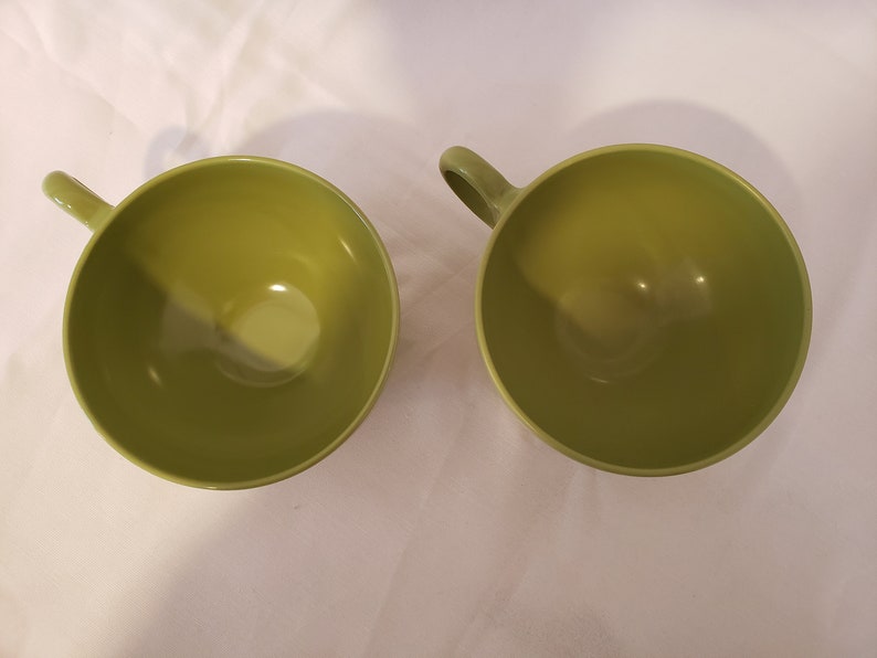 Oneida OD Avocado Green Melamine Replacement Teacups Coffee Cups Vintage 1970s Retro 70s Kitchen Dinnerware Boho Style image 3