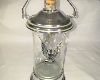 Vintage Silver Eagle Musical Decanter Bottle How Dry I Am Japan Japanese Lantern Very Clean Works 1960s 60s