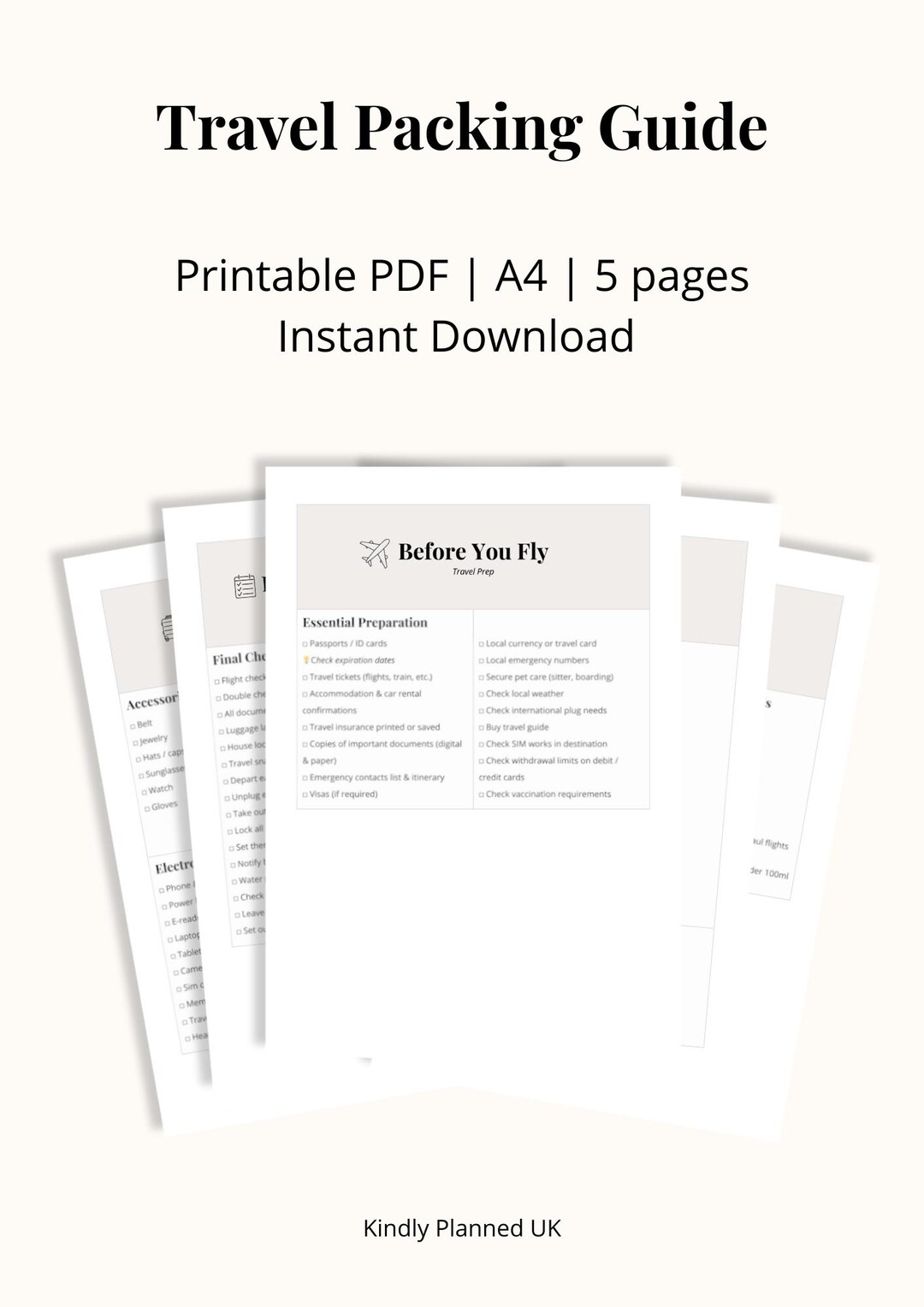 Travel Essential List.pdf Travel Packing Guide: Holiday Essentials Checklist for Stress-free ...