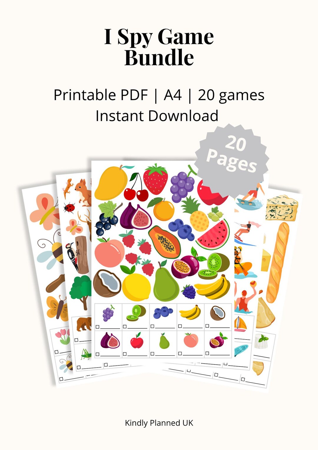 Printable I Spy Game Bundle: 20 Kids Activity Sheets (PDF Download) - Etsy