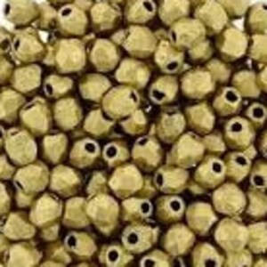 Czech Faceted Matte Metallic Flax Firepolish Glass Beads 3mm (50)