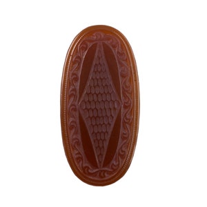 40x20mm Carnelian Etched Glass Oval Cabochon (1)