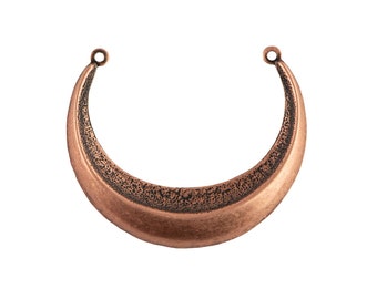 Copper Ox 2 Loop Large Dapped Crescent Pendant Link (4)