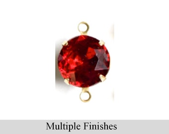 48ss Ruby Faceted Glass Round Stone in 2 Loop Setting