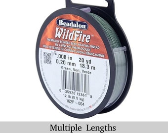 0.008in/0.20mm Green Wildfire Bead Weaving Thread 20/50/125yd.