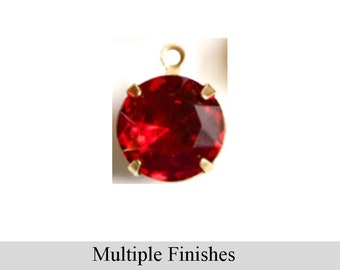 48ss Ruby Faceted Glass Round Stone in 1 Loop Setting