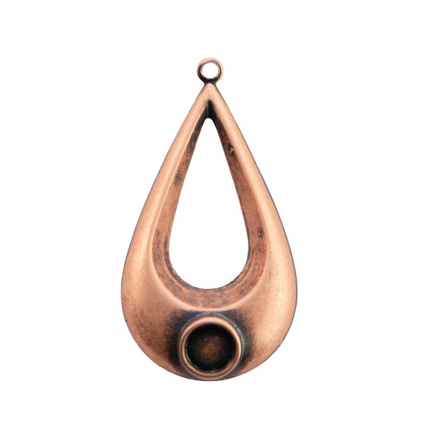 1 Loop Copper Ox Geometric Teardrop Pendants with 7mm Setting (2)