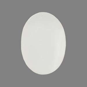 Vintage Matte White Cabochons 14x10mm (4) cab910E