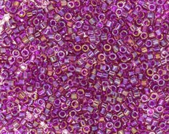 15 Grams Miyuki Delica 11//0 Beads DB00-249 Crystal Purple Ceylon Lined-Dyed