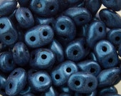 2 5MM MATUBO SUPERDUO Metallic Suede Blue Beads