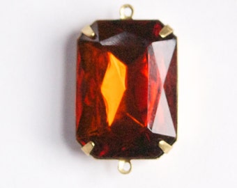 50 de Vintage Acrylique Larme Perles 18x11mm marron or avec accent
