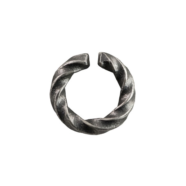 144pc/6mm Antique Silver Plated Twist Open Jump Rings 18G