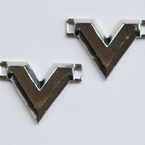 Silver Plated Heavy V Connector Pendant mtl239A