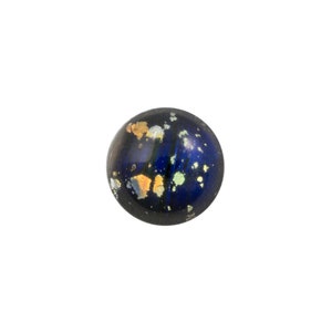 May include: A blue glass marble with gold and white flecks throughout.