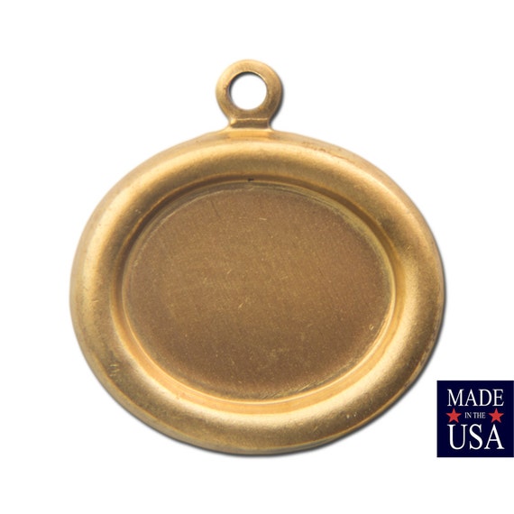 1ループ生真鍮オーバルサイドウェイセッティング10 x 8 mm (8