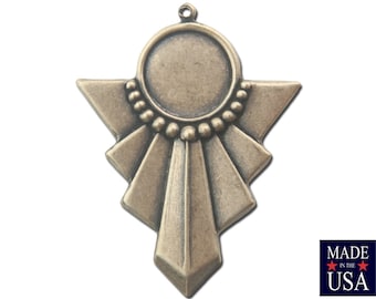 1 Loop Brass Ox Swag Pendant with 13mm Setting 45x35mm (4) pnd022D
