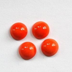 Vintage Opaque Orange Glass Cabochons 11mm cab703W